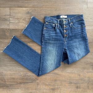 Madewell Cali Demi Boot Jeans Women’s 25 Blue Button Fly